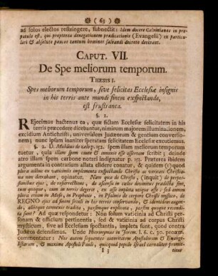 Caput. VII. De Spe meliorum temporum