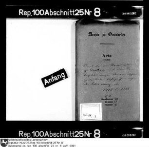 Streit des Freiherrn von Hammerstein zu Dratum mit dem Domkapitel wegen der von ihm während der Sedisvakanz beanspruchten Befugnisse