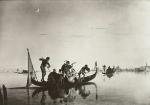 Venezianische Gondelfahrt : Catel, Franz Ludwig: Venezianische Gondelfahrt. Ölgemälde