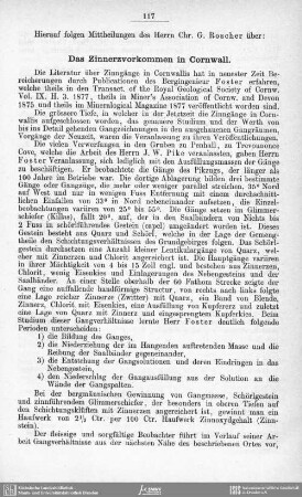 Das Zinnerzvorkommen in Cornwall