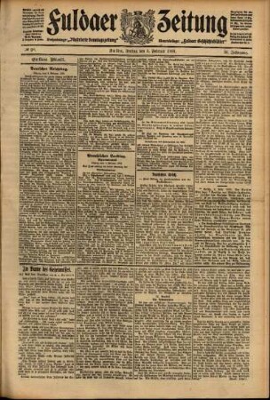 Erste Ausgabe vom Freitag, den 05. Februar 1909.