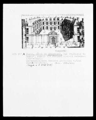 Ansicht des Hôtel de Chevreuse in Paris, Rue Sankt Thomas du Louvre