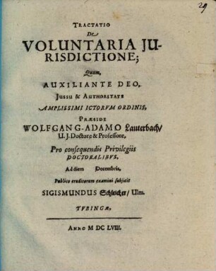 Tractatio De Voluntaria Jurisdictione