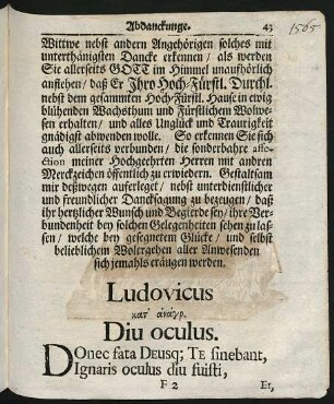 Ludovicus kat anagr. Diu oculus.