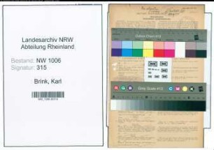 Entnazifizierung Karl Brink , geb. 22.09.1908 (Sachbearbeiter)