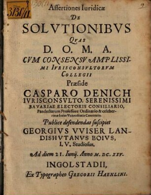 Assertiones Iuridicae De Solvtionibvs