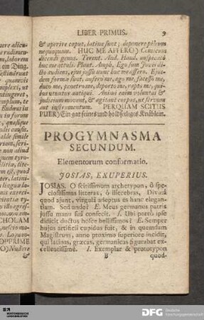 Progymnasma Secundum. Elementorum conformatio.