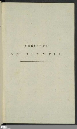 Gedichte An Olympia