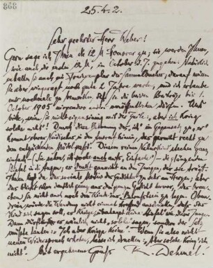 Brief an Emil Weber