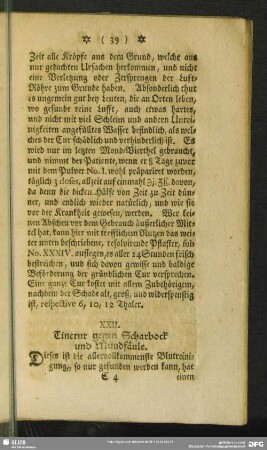 XXII. Tinctur gegen Scharbock und Mundfäule