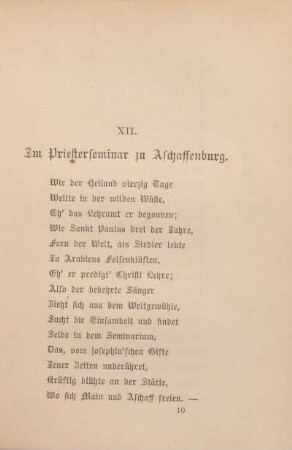 XII. Im Priesterseminar zu Aschaffenburg.