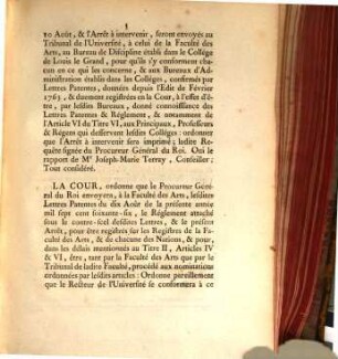 Arrest de la cour du Parlement : extrait des registres du parlement ; du 22 Août 1766