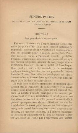 Chapitre I. Idée générale de la seconde partie