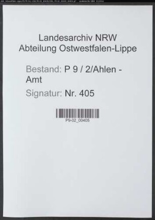 Sterberegister Standesamt Ahlen-Amt