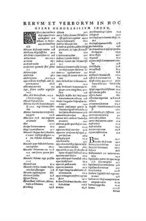 Rerum et verborum in hoc opere memorabilium index