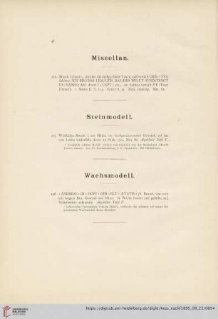 Miscellan / Steinmodell / Wachsmodell (Nr. 296 - 298)