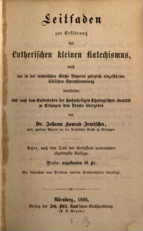 Leitfaden zur Erklärung des Lutherischen kleinen Katechismus