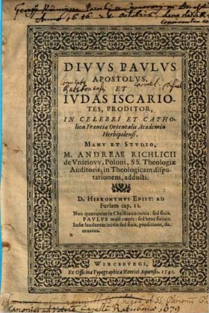 Divus Paulus Apostolus et Iudas Iscariotes Proditor