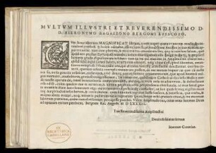Dedikation an Hieronymo Ragazzano, Bischoff von Bergamo von Giovanni Cavaccio