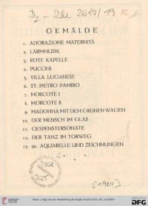 Gemälde (Nr.1-36)