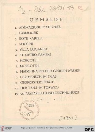 Gemälde (Nr.1-36)