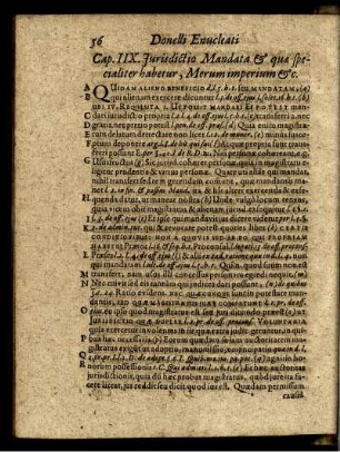 Cap. IIX. Juris dictio Mandata & quae specialiter habetur, Merum imperium &c.