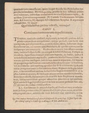 Caput I. Continens terminorum expositionem.