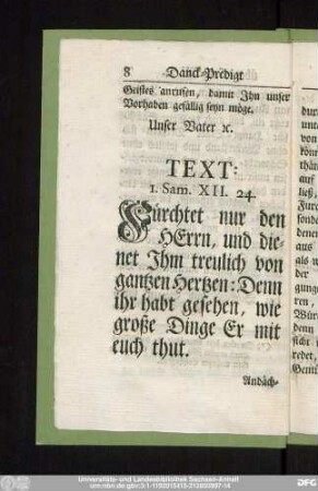 Text: 1. Sam. XII. 24.