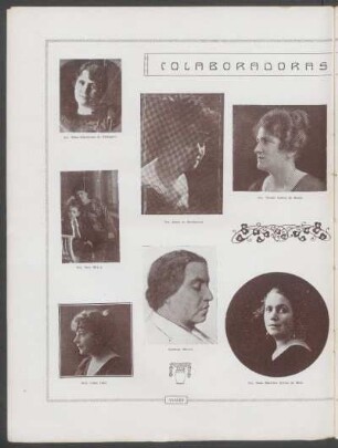 Colaboradoras de "Anales" : [Fotografías de] Sra. Delia Castellanos de Etchepare [y] Sra. Juana de Ibarbourou [y] Sra. Teresa Santos de Bosch [y otras]