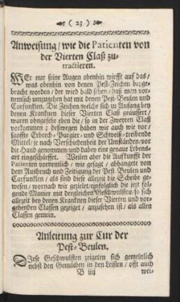 Anleitung zur Cur der Pest-Beulen.