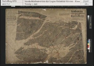 Lugauer Steinkohlenbauverein, Grubenriss vom Hauptflöz, Westfeld, mit Nachbringungen