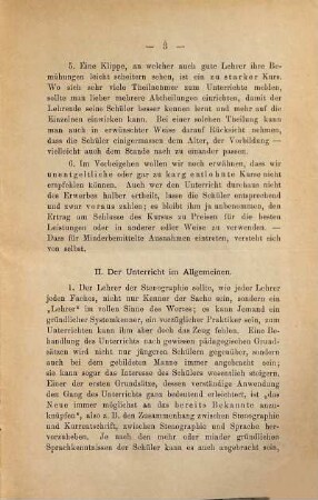Bericht über Ziel und Aufgabe des stenographischen Unterrichts : [Kopftitel.]