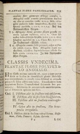 Classis Undecima. Plantae Flore Polypetalo Anomalo.