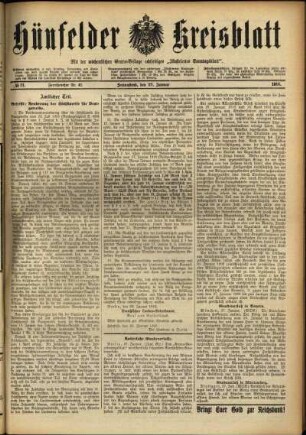 Ausgabe vom Samstag, den 29. Januar 1916.