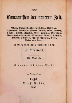 Die Componisten der neueren Zeit : Adam, Auber, Beethoven, Bellini, Boieldieu, Cherubini, Donizetti, Flotow, Gläser, Gluck, Halévy, Haydn, Herold, Kreutzer, Liszt, Lortzing, Marschner, Mendelssohn-Bartholdy, Meyerbeer, Mozart, Reissiger, Rossini, Schneider, Spohr, Spontini, Verdi, Weber und andere, 31. Adrien François Boieldieu. Adolf Adam : Biographien