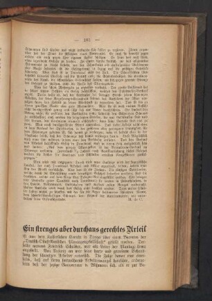 Ein strenges aber durchaus gerechtes Urteil