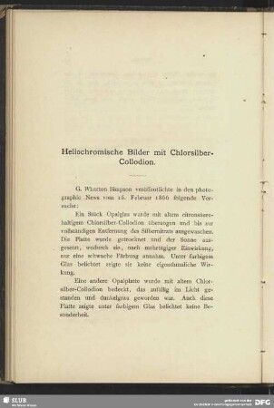 Heliochromische Bilder mit Chlorsilber-Collodion.