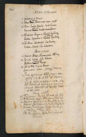 Winterhalbjahr 1664/1665. Rektorat Erich Mauritius