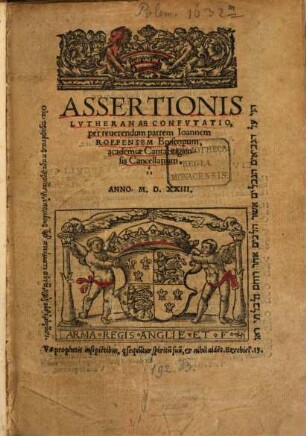 Assertionis Lvtheranae Confvtatio