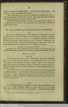 VI. Von der Vollstreckung der Entscheidungen und dem Kostenpunkte