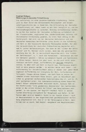 Wesenszüge der deutschen Frühaufklärung