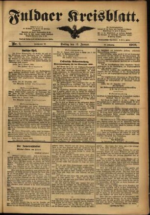 Ausgabe vom Freitag, den 10. Januar 1908.