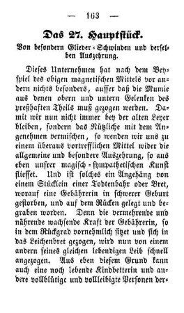 Das 27. Hauptstück. Von besondern Glieder-Schwinden und derselben Auszehrung