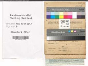 Entnazifizierung Alfred Hanebeck , geb. 17.06.1901 (Montagemeister)
