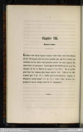 Chapitre VIII. Entre-voie