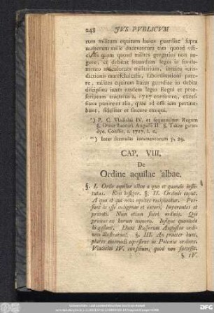 Cap. VIII. De Ordine aquilae albae.