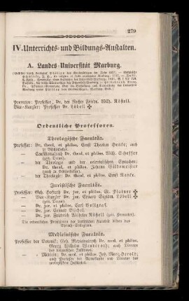 A. Landes=Universität Marburg.