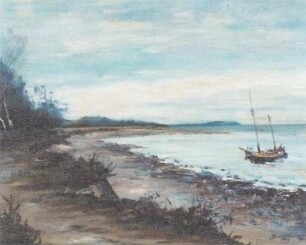 Weite Landschaft mit Fischerboot