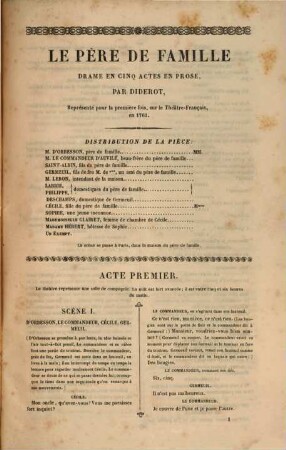 Le père de famille : drame en cinq actes en prose