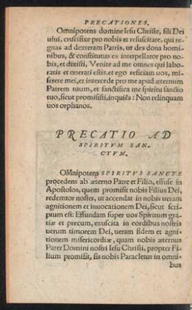 Precatio Ad Spiritum Sanctum.